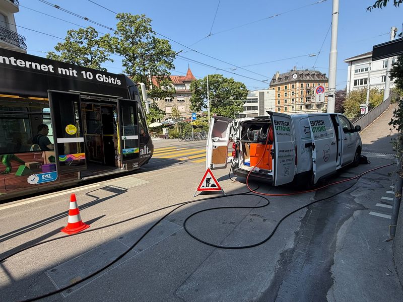 Greentech service vehicle and equipment at the work site